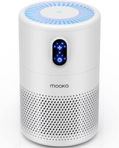 MOOKA Air Purifiers for Home Large Room up to 1076ft², H13 True HEPA Air Filter Cleaner, Odor Eliminator, Remove Smoke Dust Pollen Pet Dander, Night Light (3)